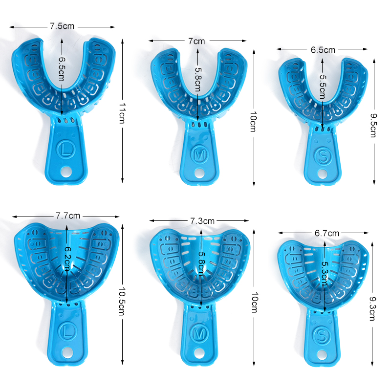 Teeth Whitening Trays - 6 stuks tandheelkundige implantaatafdrukbak verwijderbare gedeeltelijke