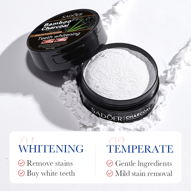 Bamboe houtskool actieve kool  - Teeth Whitening Charcoal Powder recensie en prijs